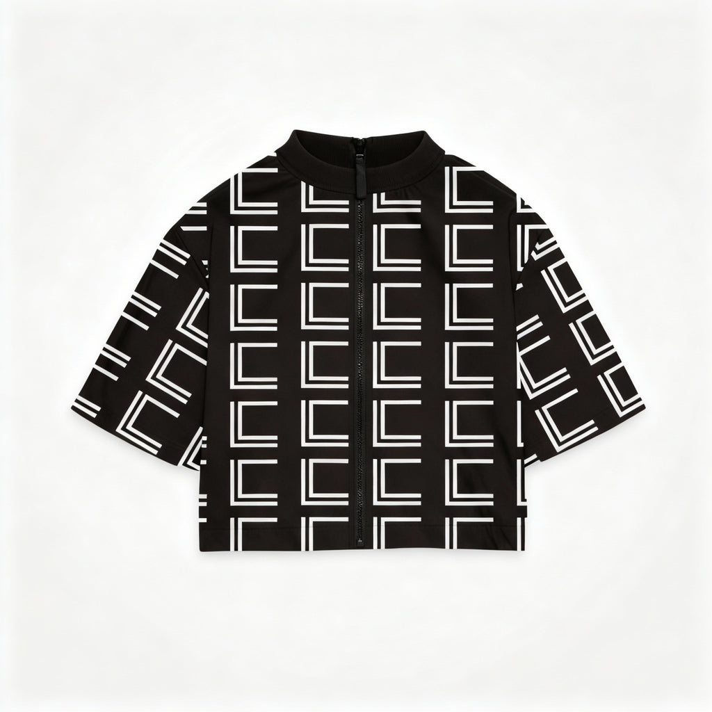 Geometric Monogram Boxy Shirt