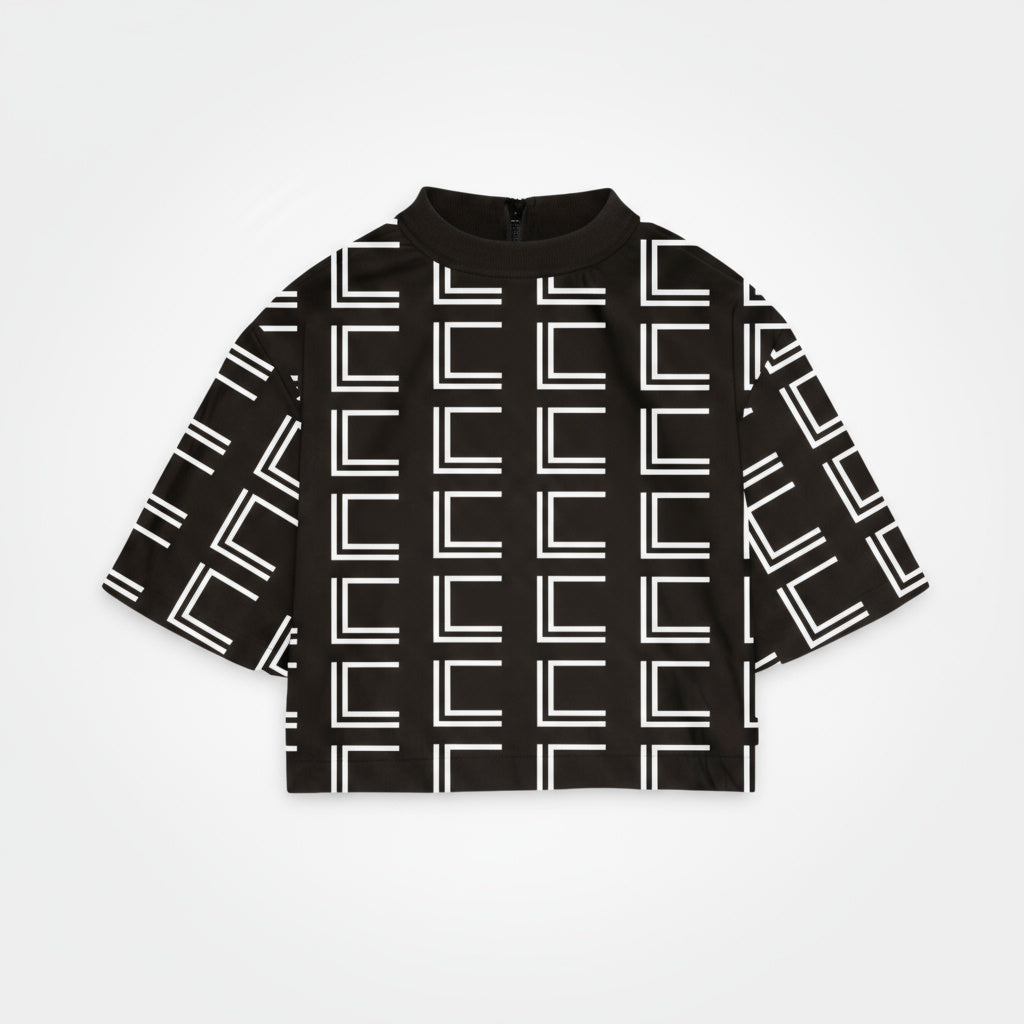 Geometric Monogram Boxy Shirt